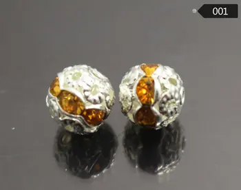 

Rhinestone Crystal Spacer Copper Beads,8mm,A variety of color choices beads, 50pcs