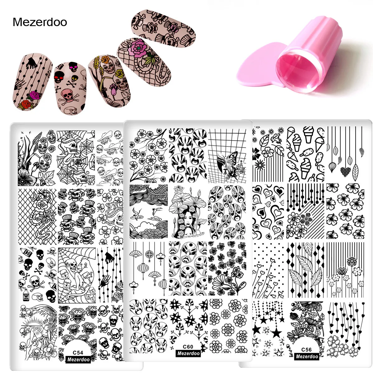 

Nail Jelly Stamper Clear Pink Beauty Nail Stamping Plates Flower Floral Constellation Japanese Design Cute Nails Art Decorations