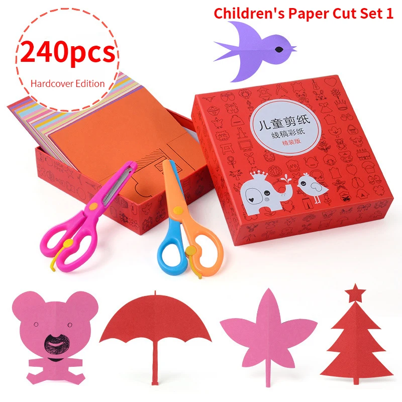 240 шт/партия детские бумажные поделки ручной работы животных растения оригами бумажные наклейки игрушки Подарочная коробка