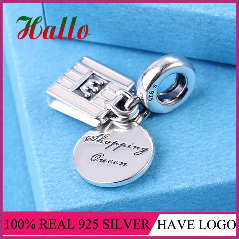 100 925 Sterling Silver Shopping Queen Dangle Charms Fit Original