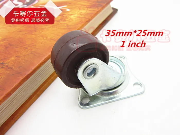 

1 Inch Swivel Casters Furniture Rubber Platform Trolley Table Wheels Caster Bearing Capacity 15kg Durable Quiet Wheel Brown