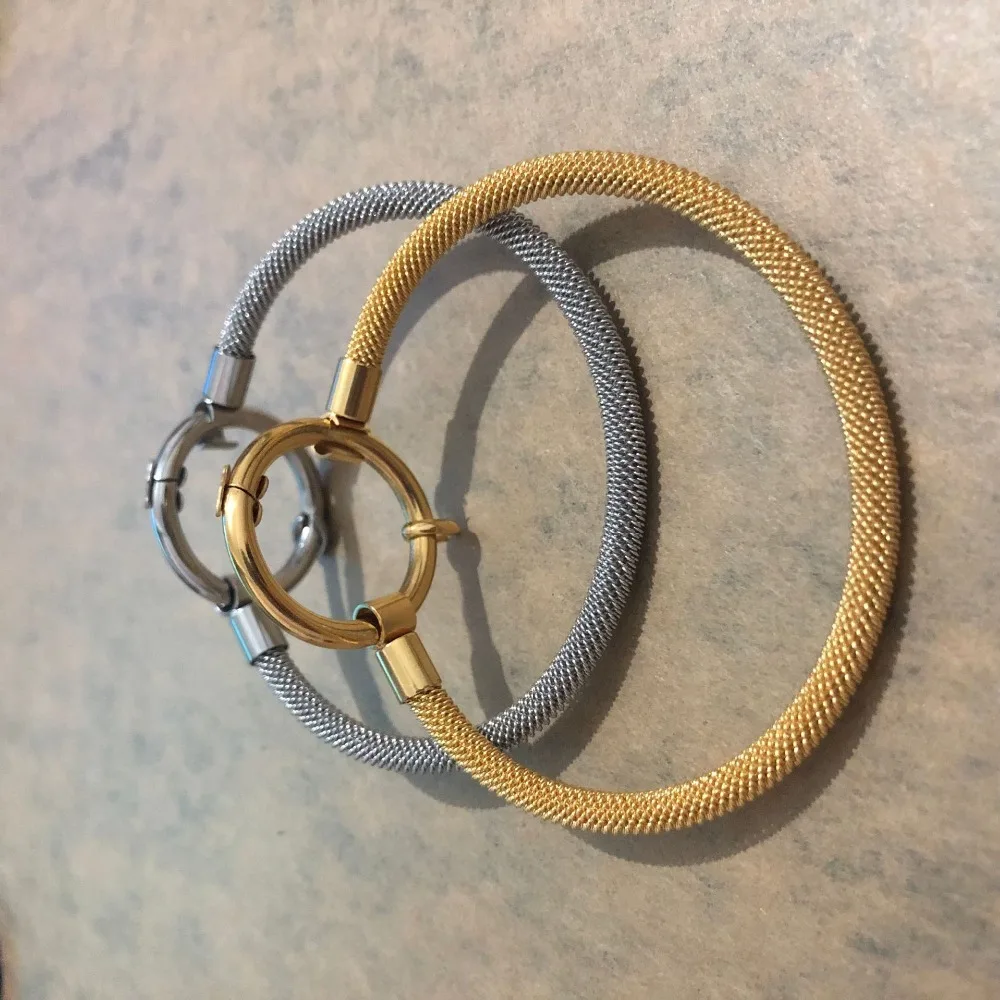 

2019 New Spainish design bears style Women Stainless gold silver round circle syle charms Women pulseras osos