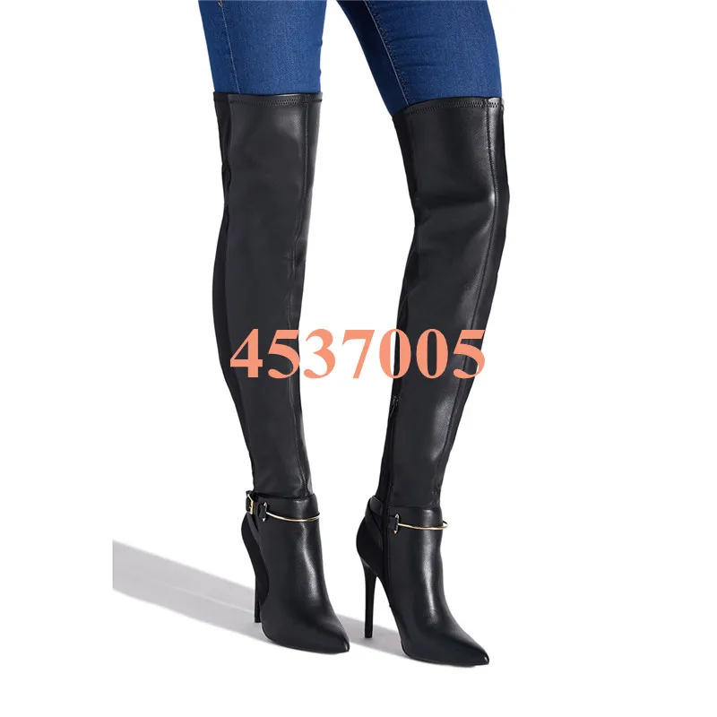 belted thigh high boots