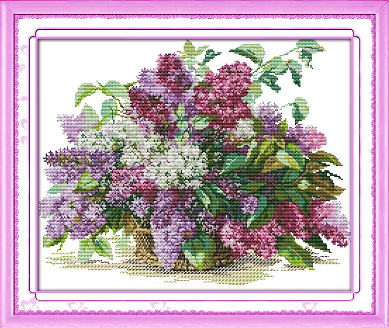 

Lilac Cross Stitch Kits 11CT Printed 14CT Cross Stitch Set DIY Chinese Cross-stitch Counted Embroidery Needlework