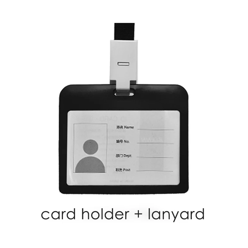 1pc Credit Card Holders Women Men Bank Card Neck Strap Card Bus ID holder students kids Identity badge with lanyard (1)