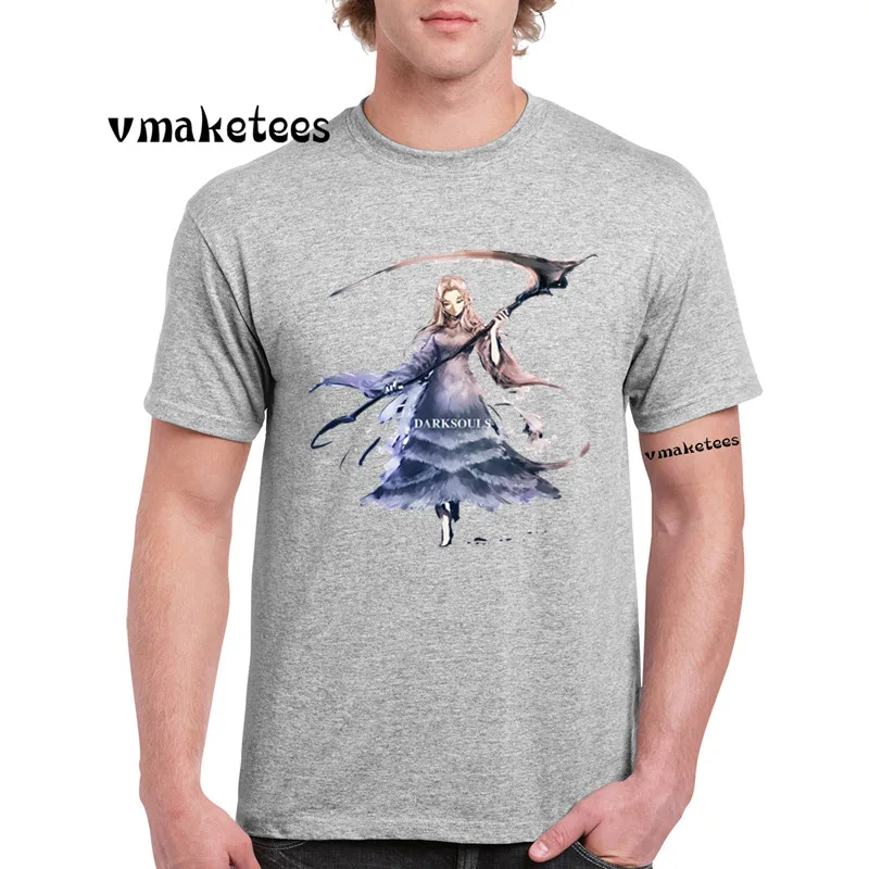 Dark Souls T-shirt geek Short sleeve O-Neck Knight Oscar's Old Plus 7 Estus Flask Tshirt GMT364 | Мужская одежда
