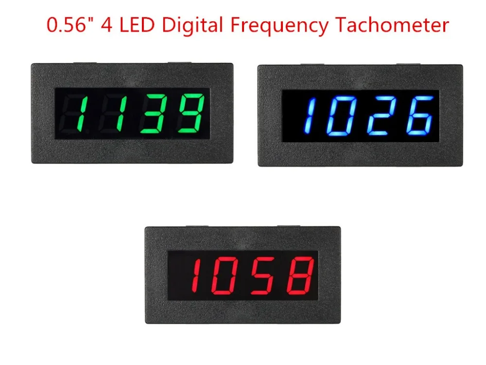 

2017 NEW High Precision 0.56" 4 LED Digital Frequency Tachometer Car Motor Speed Meter RPM Measurement Tester 5-9999R/M DC 8-15V