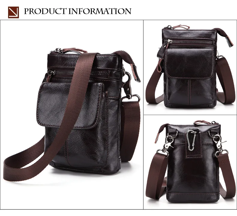 Высококачественные Мужские поясные сумки из натуральной кожи, сумка для мобильного телефона с ремнем для денег, многофункциональная сумка через плечо, маленькая поясная сумка