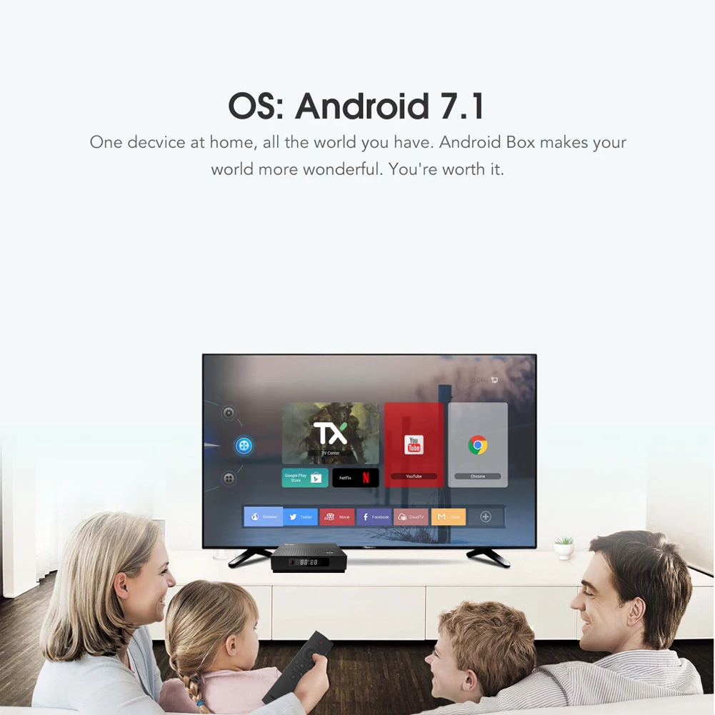 TX92 Android7.1 ТВ телеприставки 3g/32 г 4 K HD сетевой плеер Поддержка DLNA, Miracast, NTSC, PAL, Bluetooth 4,1 2,4/5 г Wi-Fi ТВ коробка