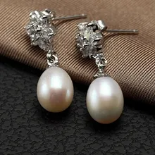 Серьги-гвоздики из пресноводного жемчуга, серьги с природным жемчугом, большие размеры, женские жемчужные серьги