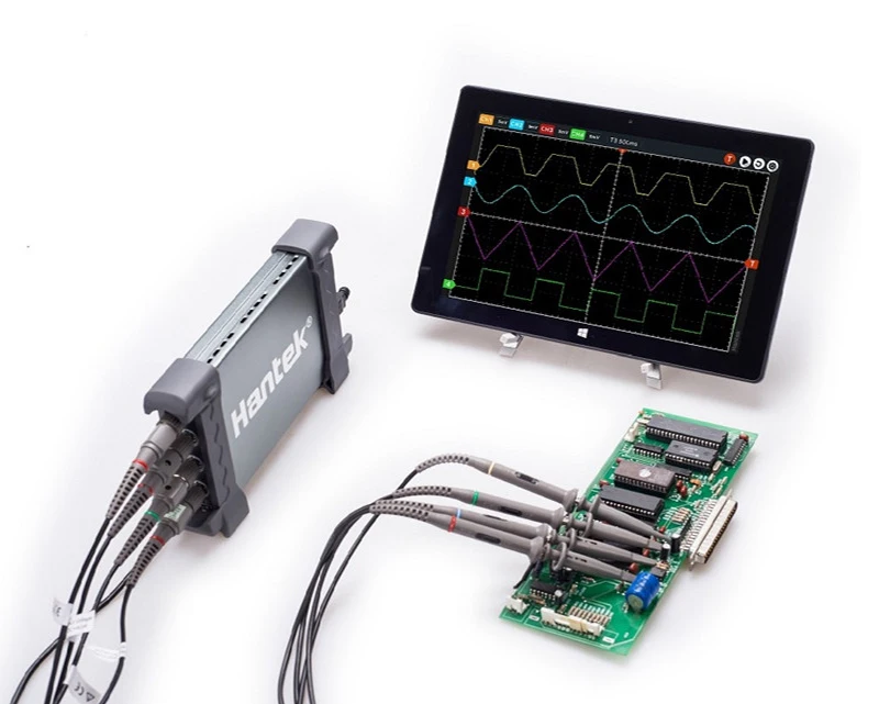 Hantek 6204BD цифровой осциллограф 4 канала 200 МГц Ручной USB, PC Osciloscopio+ 25 МГц генератор сигналов