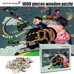 MOMEMO Детский рай деревянный пазл для взрослых головоломки 1000 шт. мультфильм 500/1000 паззлы детские развивающие игрушки
