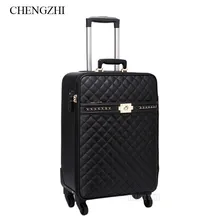 CHENGZHI1" 20'" 2" дюймов роскошный женский чемодан на колёсиках, сумка на колесиках для путешествий, чемодан из искусственной кожи, чемоданы на колесиках