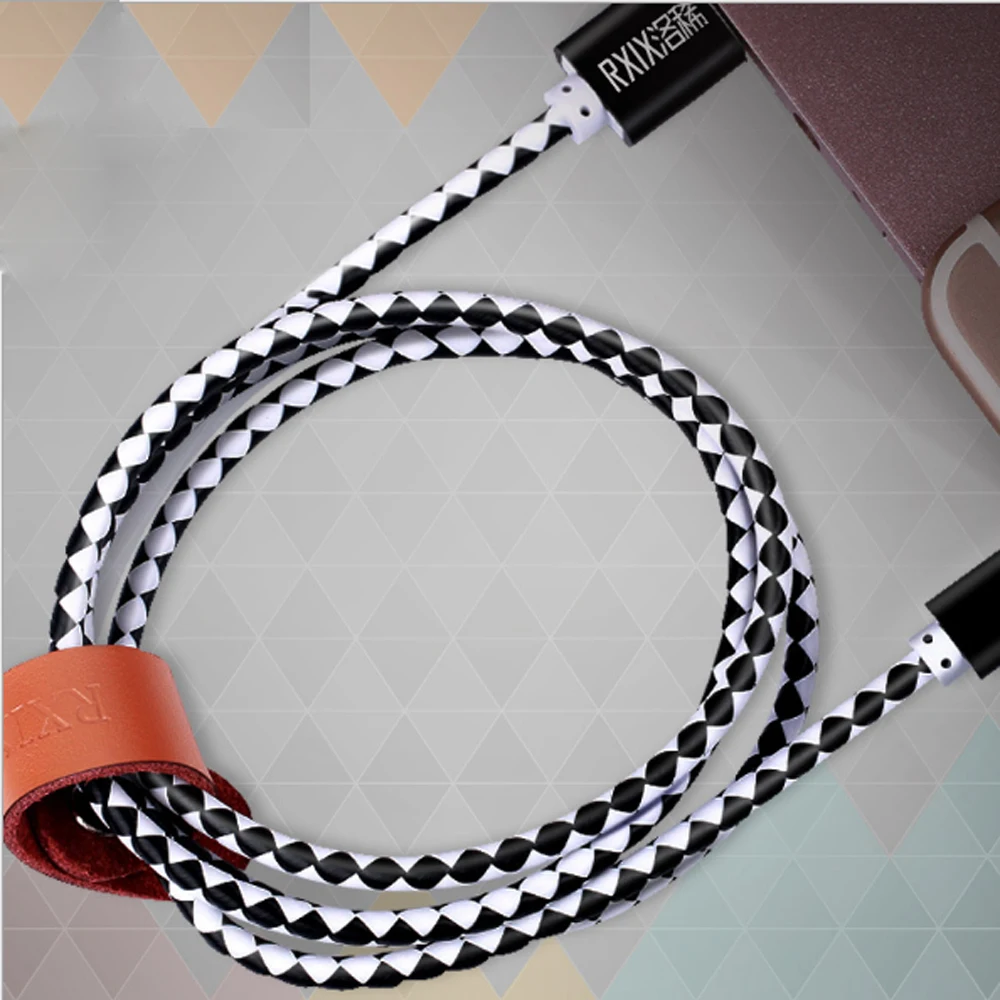 Micro USB Дата кабель Быстрая зарядка данных зарядное устройство провод кожа