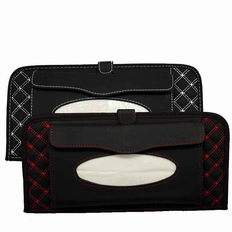 prativerdi Car Sun Visor multifunctional Tissue CD Box with 14 Disc Tidy Sleeve Holder for DVD Case Storage Bag Travel Organizer8