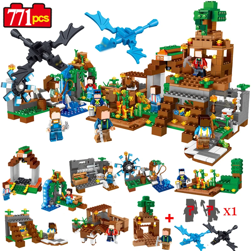 771pcs 8in1 Minecrafted Manor Estate House My World model Building font b Blocks b font Bricks