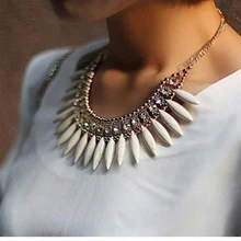 The new women s fashion Bohemian crystal pendant font b necklace b font Pendant Chain Choker