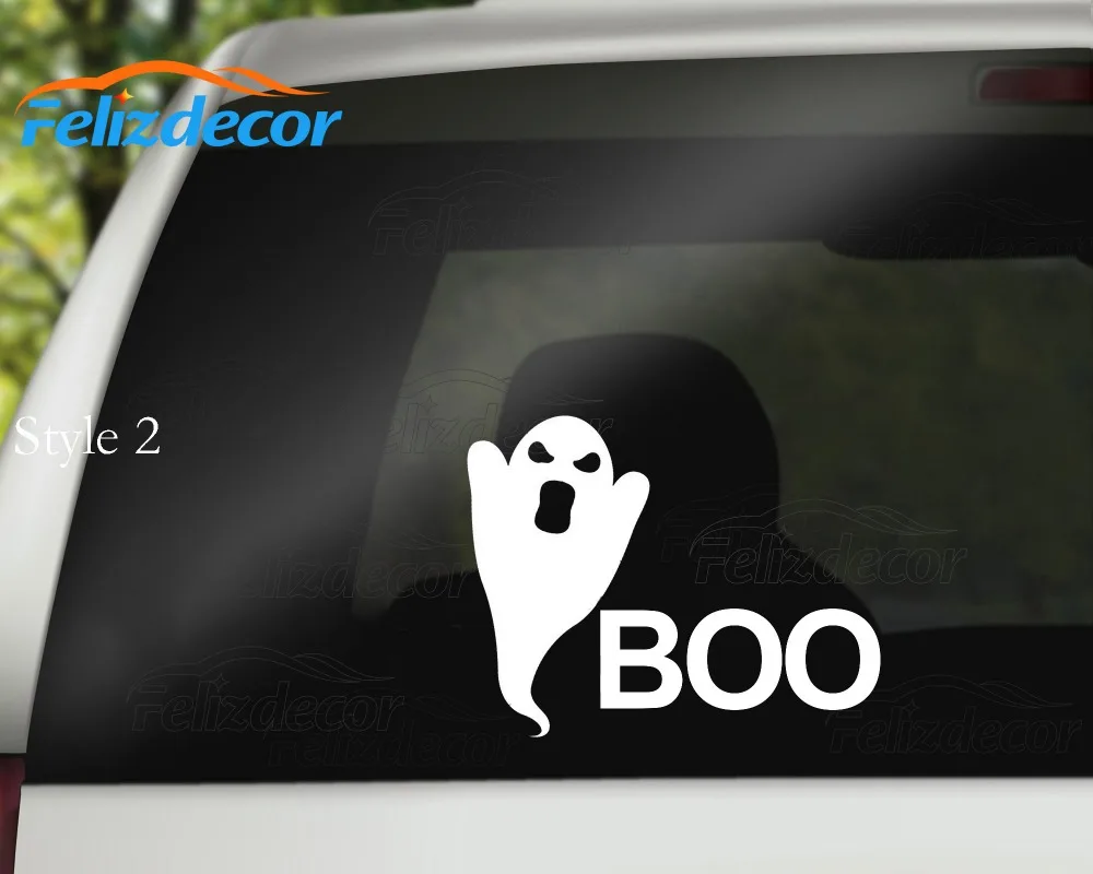 

2 Style Boo Ghost Faces Halloween Decals Vinyl Car Stickers Art Pattern Car Window Decor Rear windshield Decor Waterproof L345