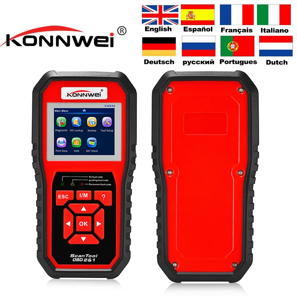 Оригинальный KONNWEI KW850 OBD2 считыватель кодов KW 850 MS 509 автоматический сканер MS509