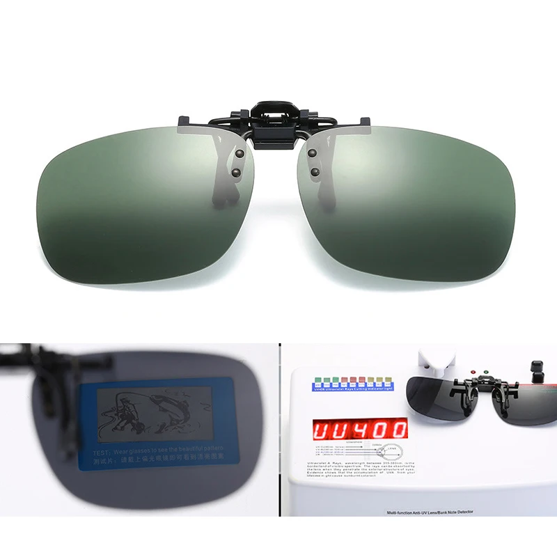 Flip Up Clip On Sunglasses Fishing Polarized With Case Driving