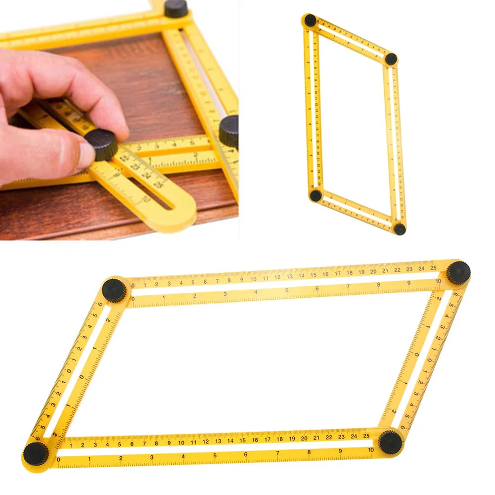 Four sided Rule Woodworking Measuring Tools Instrument Precision Ruler Tile Measurer Brick Template