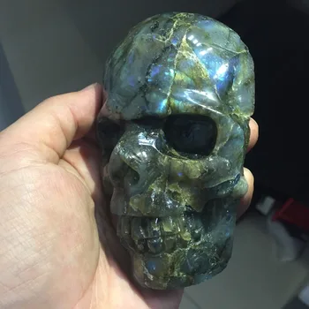 

360g Natural Labradorite Skull Face Hot Sale China Crystal Healing Skull