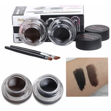 2 в 1, подводка для глаз, крем, черный, коричневый, набор, Водостойкая Подводка для глаз, гель, 24 H, подводка для глаз, стойкий профессиональный макияж, подводка для глаз, гель