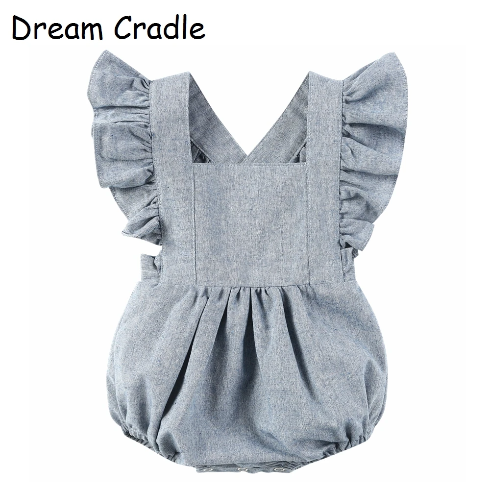 Dream Cradle детский комбинезон Детский с рюшами и открытой спиной для девочек детская