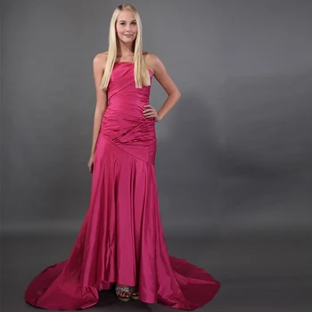 

Fuchsia Mermaid Style Prom Dresses Strapless Fuchsia Formal Party Dresses Long Prom Dresses For Women Party Vestido Fiesta Gala