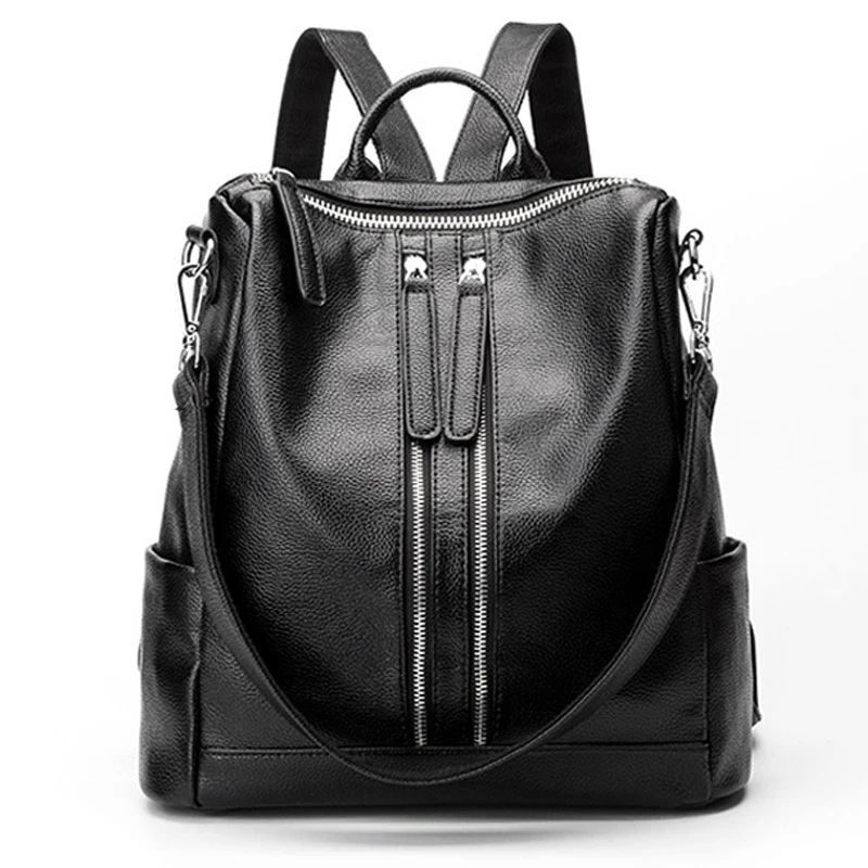 2017 fashion Style WomenBackpack Leather Black Shoulder School Bags For Girl Drawstring Travel Backpack Bolsa Feminina