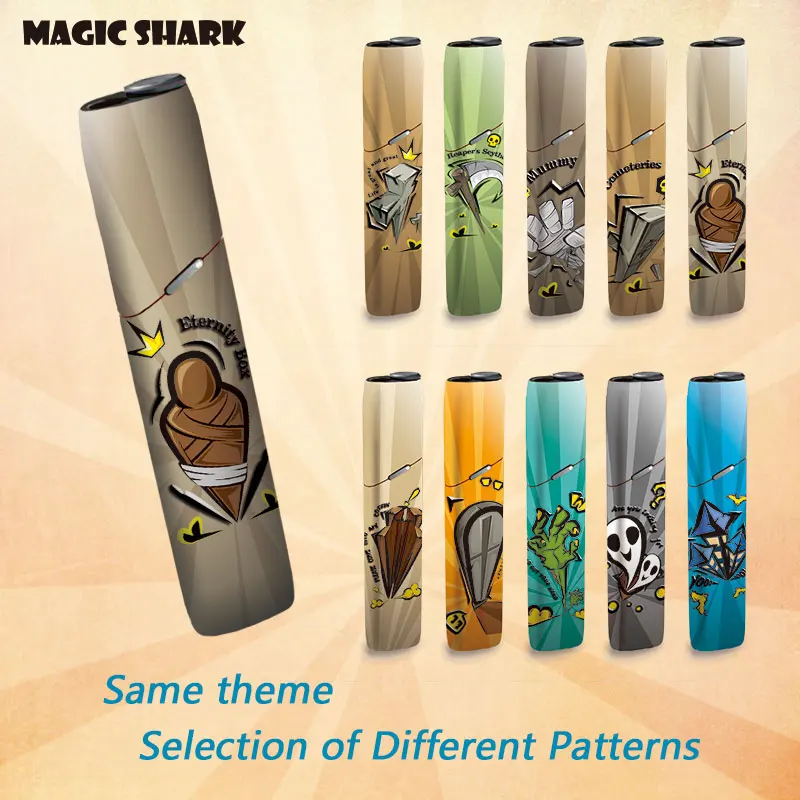 

Magic Shark Tombstone Zombie Ghost Stereo Film Sticker for IQOS 3 Multi Cover PVC Skin Case Decorative Protective Sticker