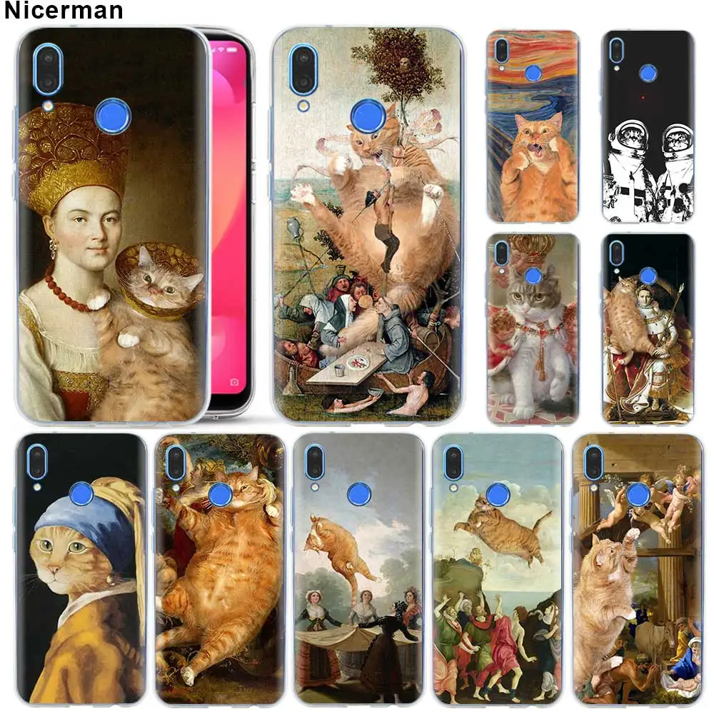 

Funny Pat Cat Art Aesthetics painting Phone Case for Redmi Note 7 7S 5 6 Redmi K20 Pro 6 6A 7A 5 Plus 4X S2 Y3 GO Silicone TPU C