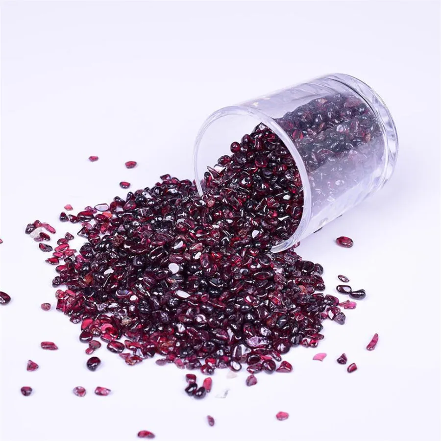 

100g Natural Garnet Quartz Crystal Gravel Tumbled Bulk Stone Reik DIY Decoration
