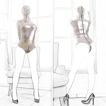 MaryXiong Fetish Slave Headgear BDSM Bondage Restraints Erotic S&M Hood Mask Straitjacket Head Harness Blindfold Sex Toy Product 5