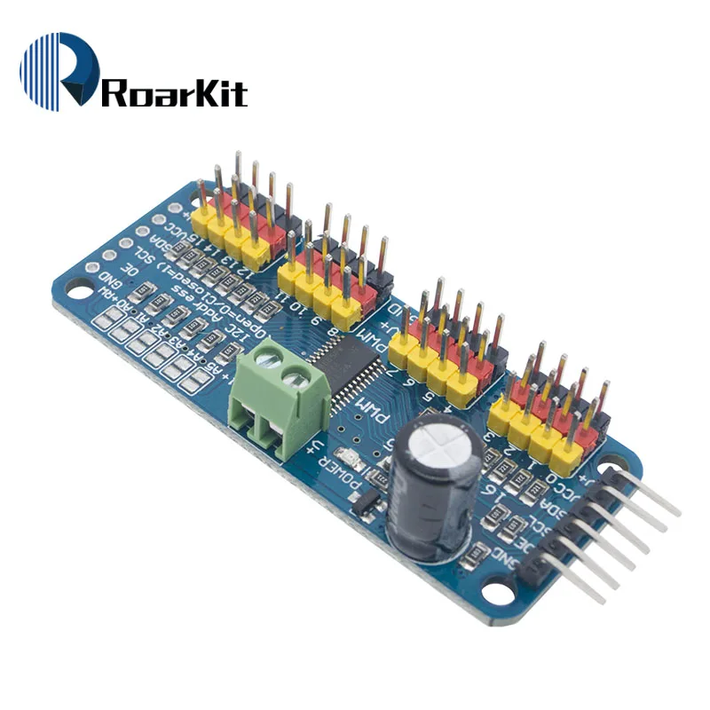 16 канальный 12 битный модуль PWM/Servo Driver I2C интерфейс PCA9685 для arduino или Raspberry pi shield module