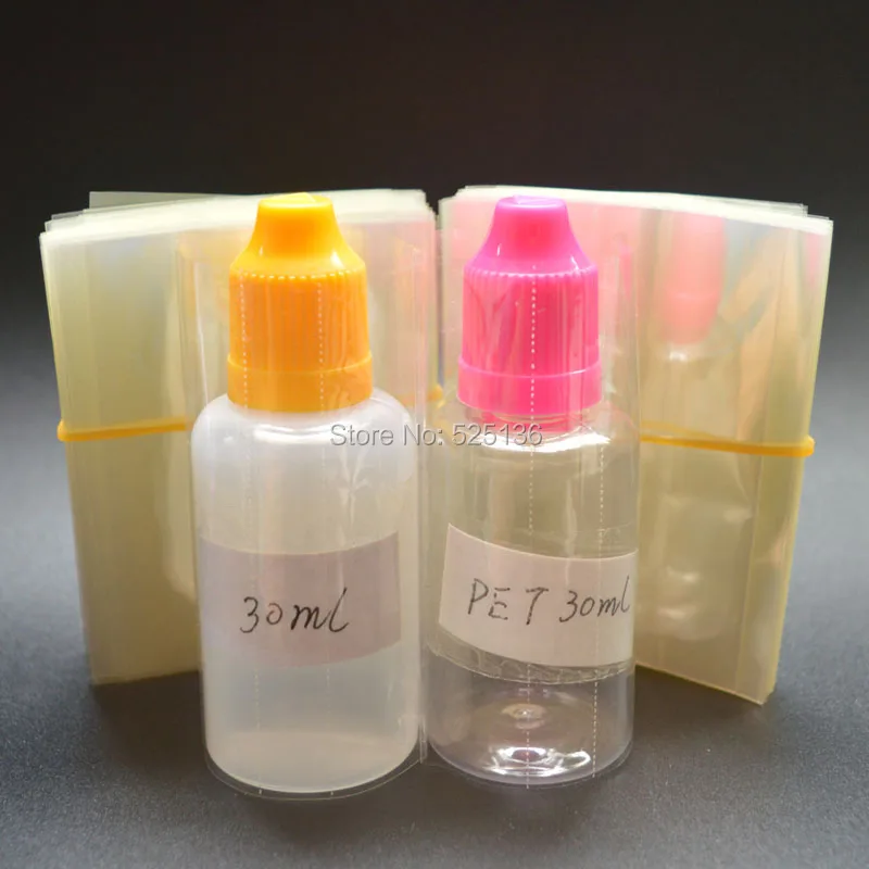 

Clear PVC Heat Shrink Wrap Film for 30ml E Liquid PE/PET Dropper Bottles Heat Shrink Film Shrink Seal Free Shipping