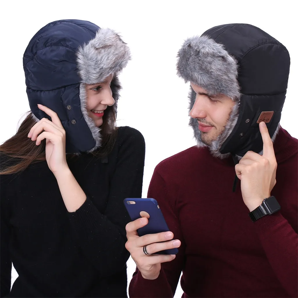 VOBERRY Новая мода Беспроводная Bluetooth 4,2 музыкальная шапка со стереонаушниками с микрофоном теплая