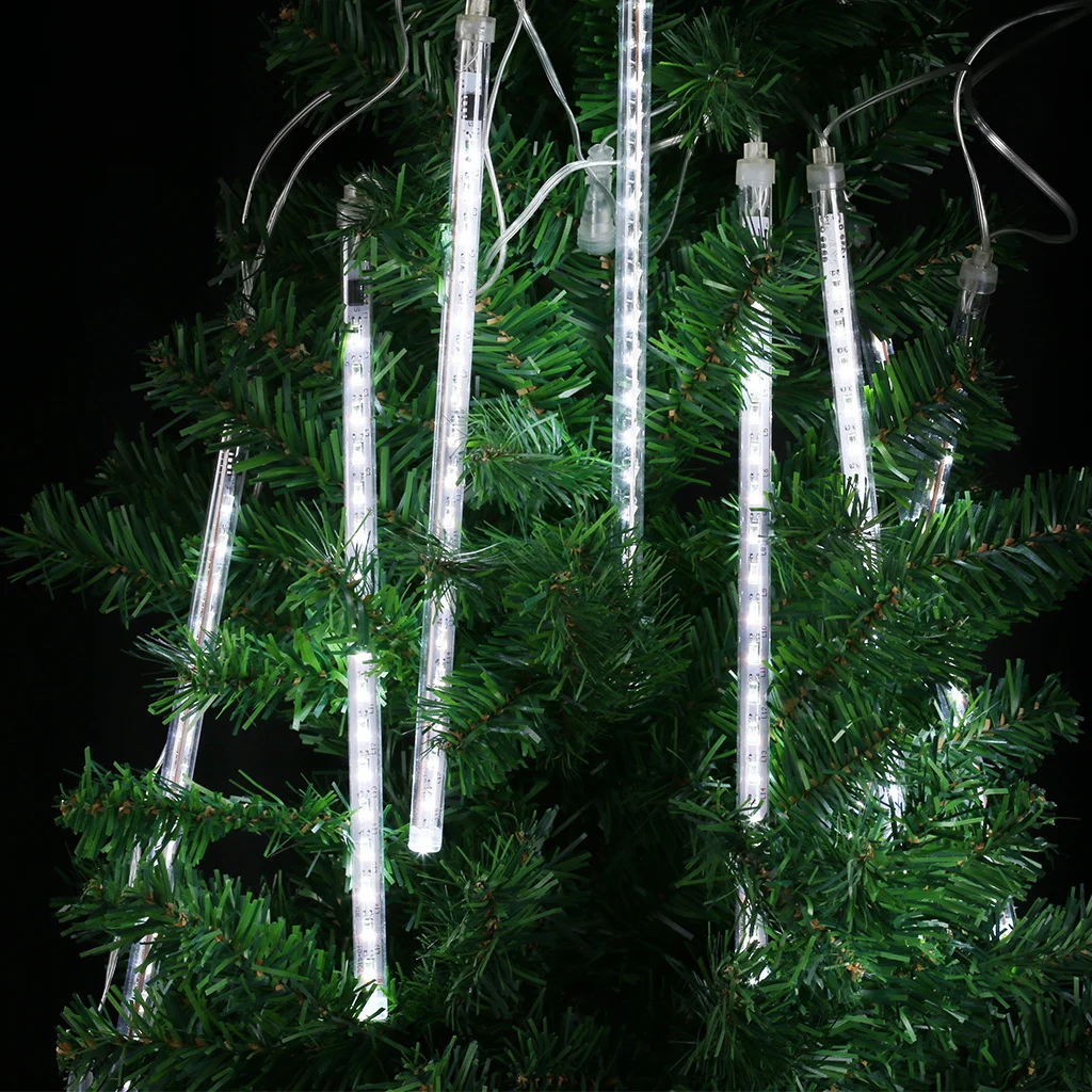 Finether ЕС \ США 13,1 футов 8 трубок 144 светодиодный Метеоритный Дождь Снег гирлянды для праздника Рождество Хэллоуин вечерние украшения