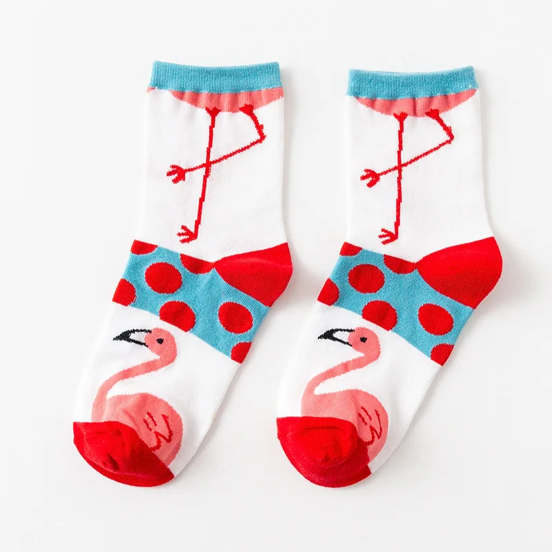 5 пара/лот, женские милые длинные носки Harajuku, новинка, забавные носки с принтом, дышащие удобные мягкие хлопковые носки, подарки для девушек и девушек