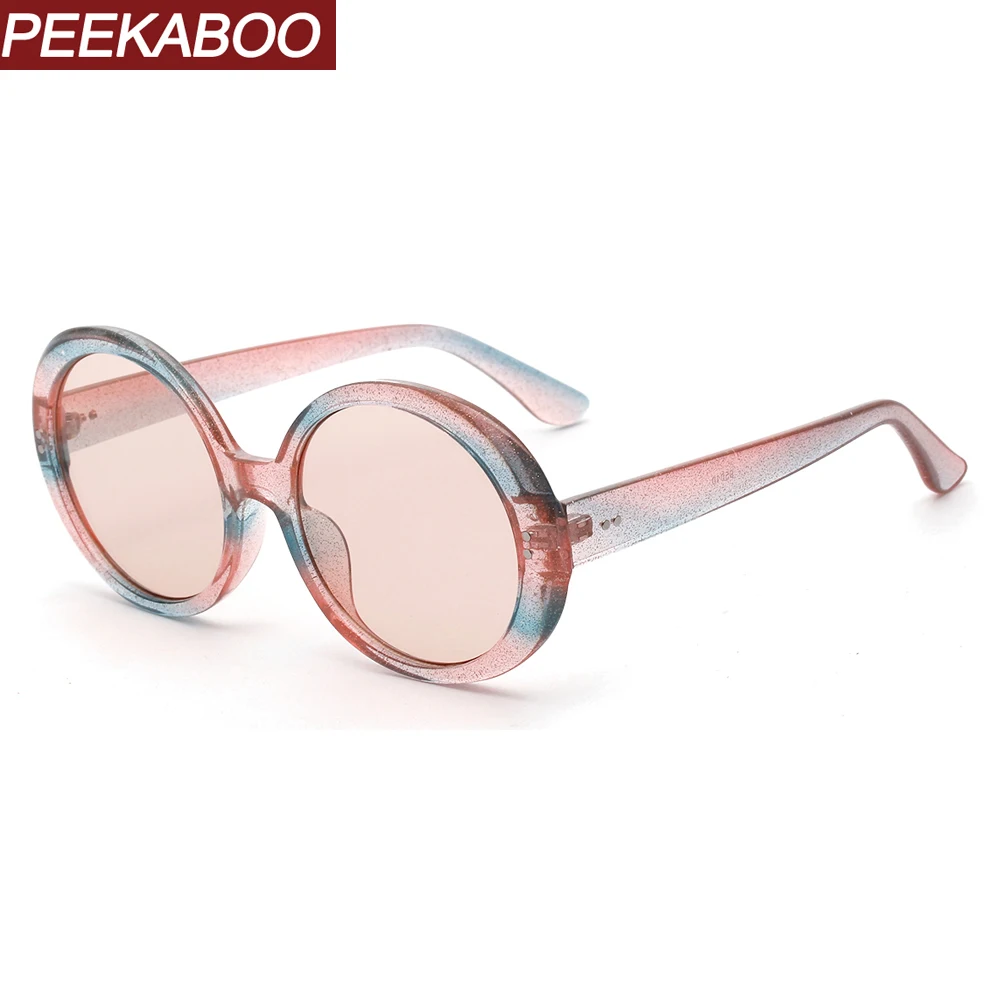 

Peekaboo retro oval sunglasses female 2019 pink leopard men round sun glasses women white 2019 summer uv400 dropshipping