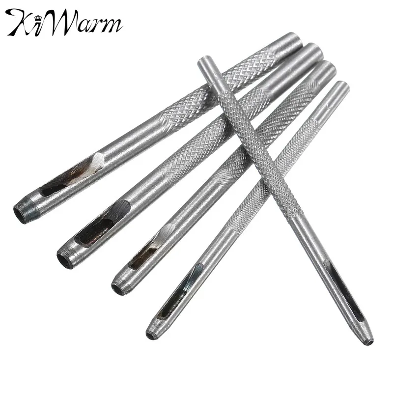

KiWarm 5Pcs/Set Steel Leather Punch Hollow Set Hole Craft Set Hollow Puncher Belt Leathercraft Punch Leather Tool 1.5mm-4.0mm