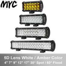 4 7 9 12 17 Inch 5D Offroad Led Light Bar 12V 24V For SUV Car ATV Tractor Boat Offroad 4WD 4x4 Truck Driving Lights weketory 4 36 inch led bar led light bar for car tractor boat offroad off road 4wd 4x4 truck suv atv driving 12v 24v
