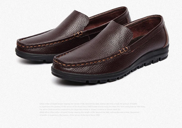 Мужская кожаная обувь наивысшего качества ручной работы; повседневная кожаная обувь; оригинальные мужские лоферы;#9688 - Цвет: brown
