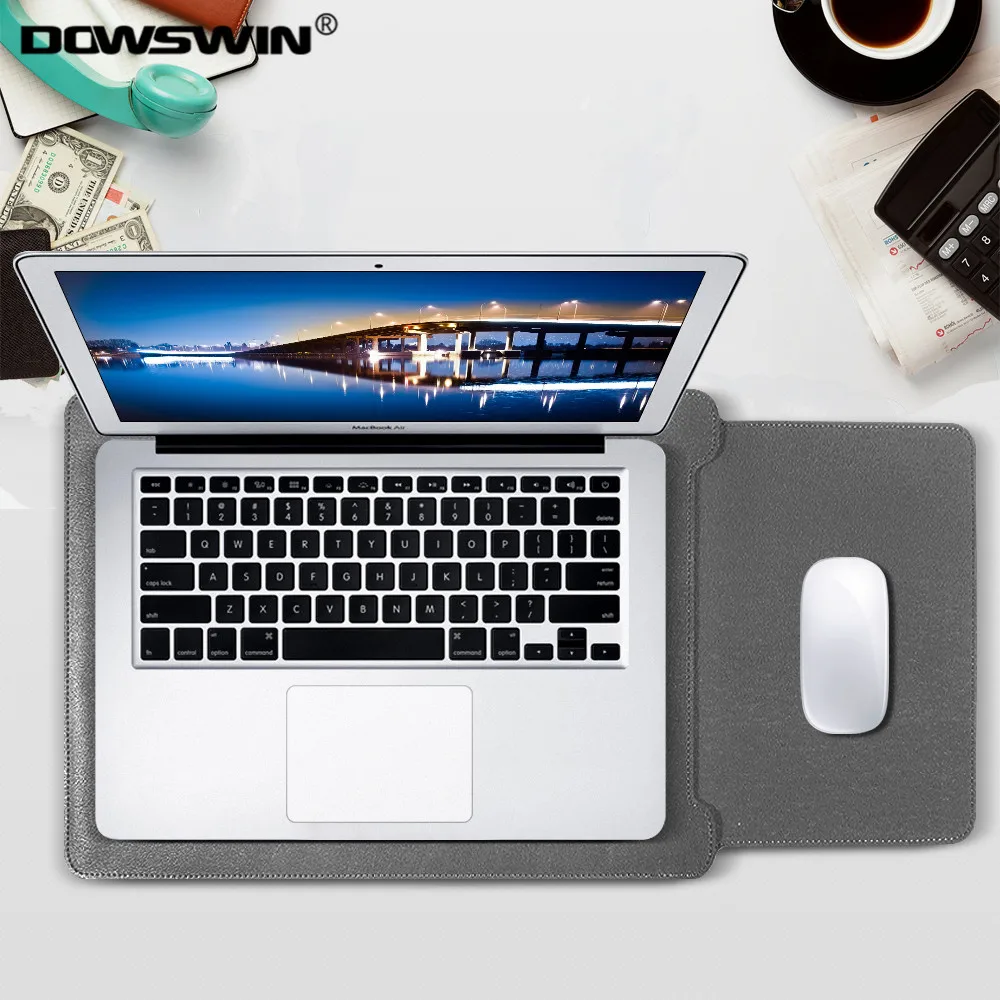 DOWSWIN Case for Macbook Air 13 11 Pro 13 15 Case For Laptop Bag Sleeve Leather Notebook Bag for Macbook Pro Case Waterproof