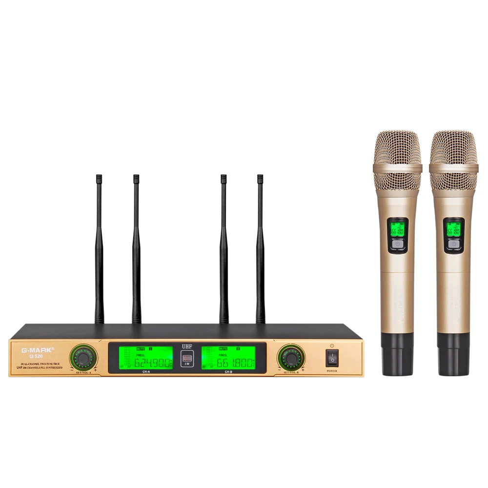 G MARK G520 Беспроводная микрофонная система двухканальный приемник 150 м расстояние 2