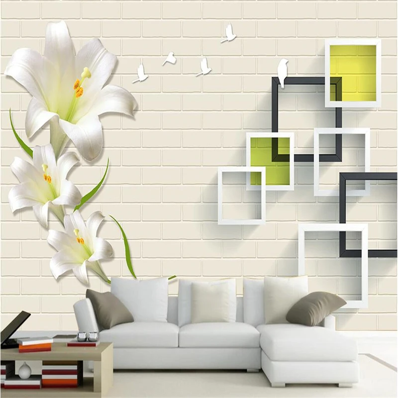 beibehang Large custom wallpaper wall murals modern simple flowers floral frame background wall ...