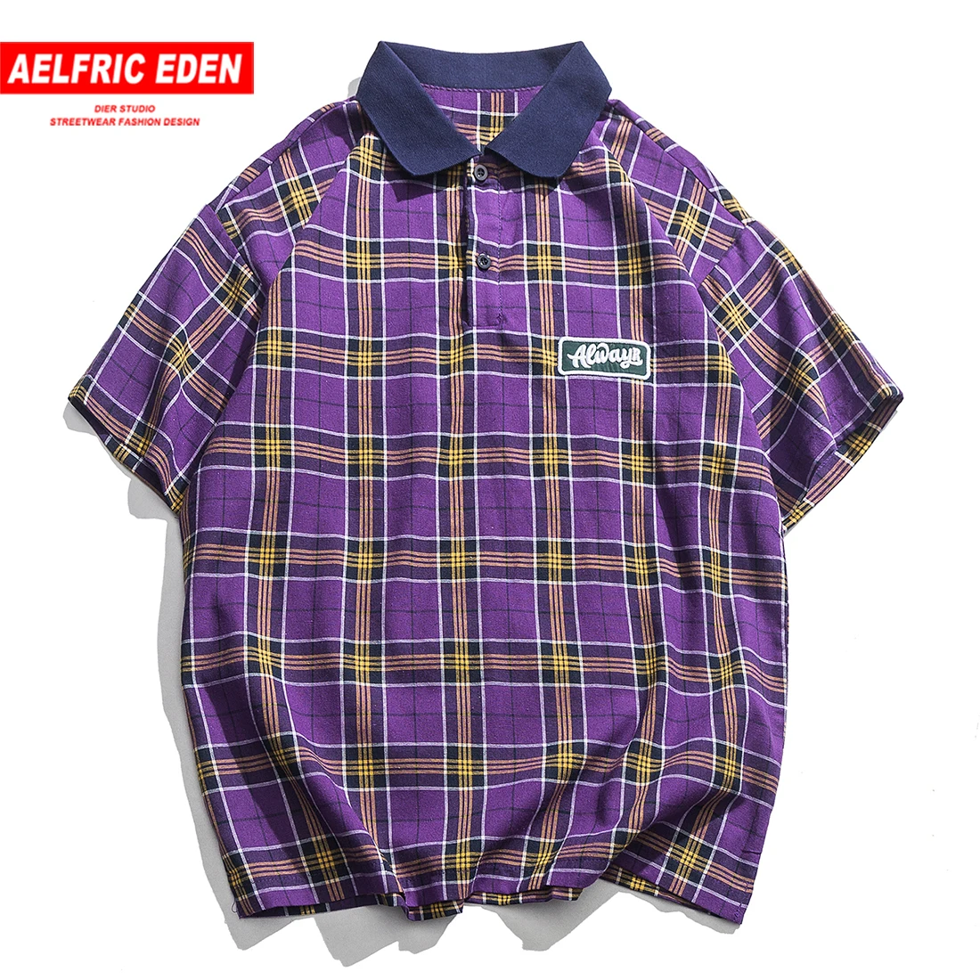 Aelfric Eden клетчатые топы с отложным воротником мужские повседневные хлопковые