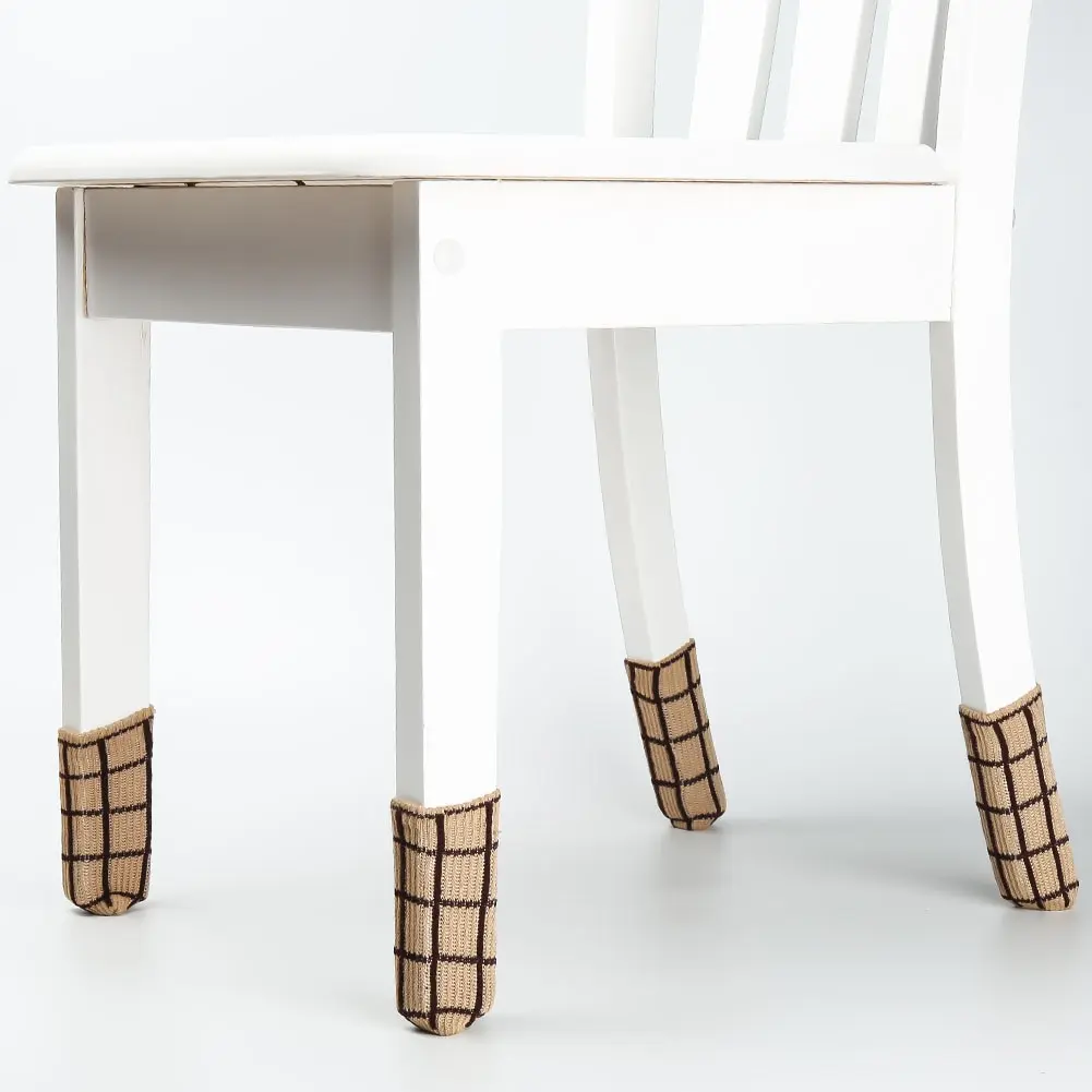 

1pc Cute Lattice Table Mats And Chairs Legs Protective Soft Table And Chair Leggings Foot Cover Chair Cover