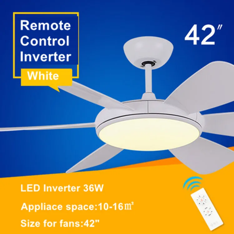 LED Ventilador de techo lámpara Restaurante Salón luz Ventilador ventiladores eléctricos de refrigeración Ventilador del hogar Control remoto Ventilador