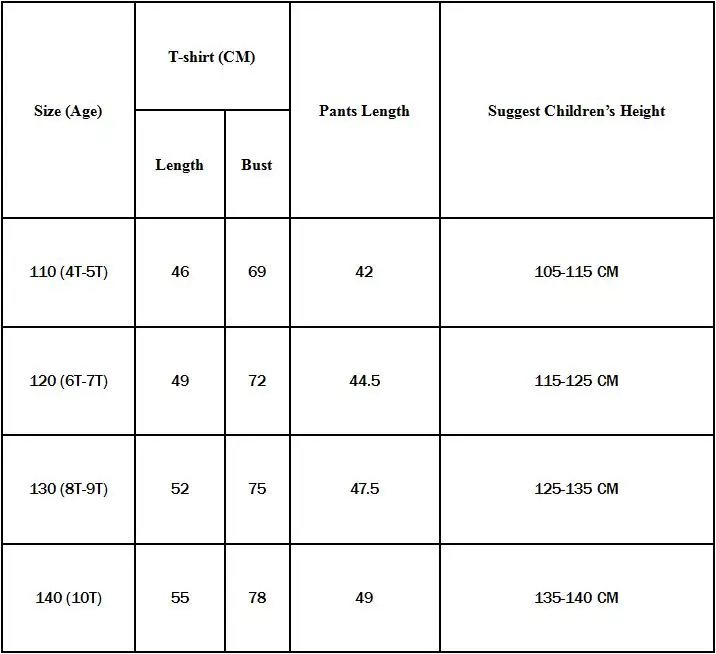 aliexpress size chart